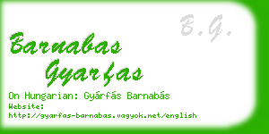 barnabas gyarfas business card